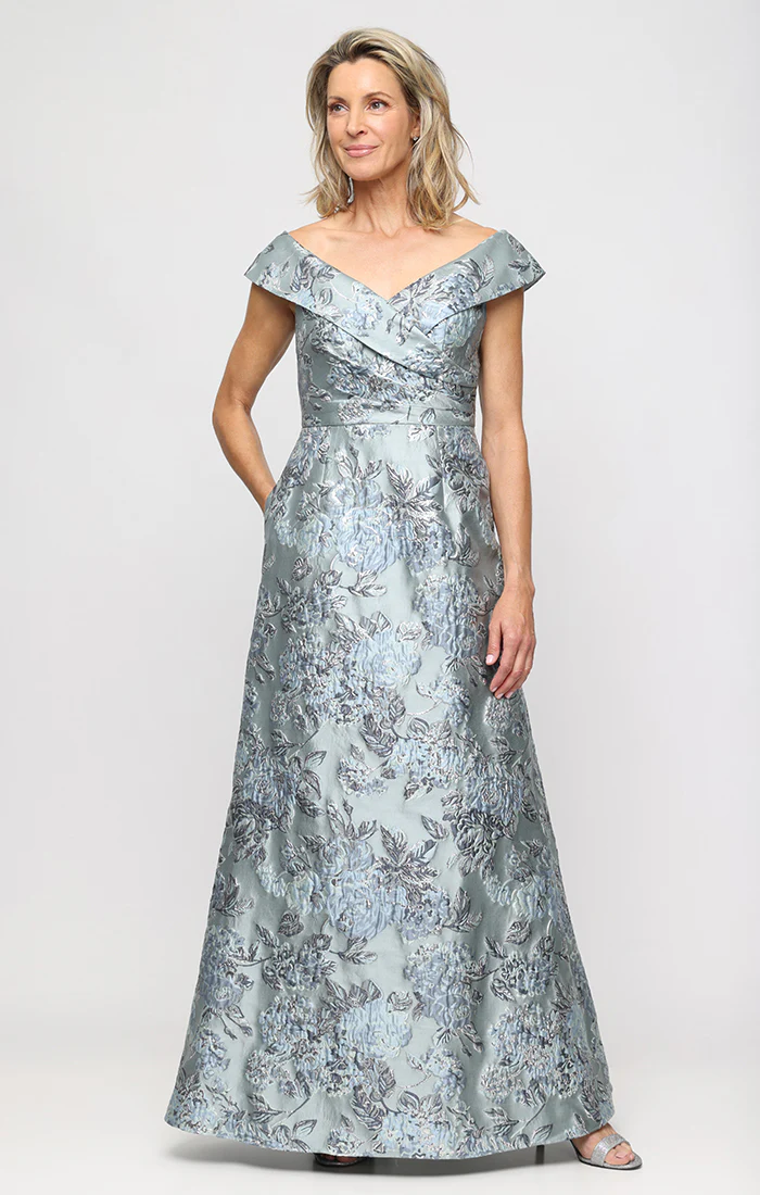 Regular - Long Jacquard Off the Shoulder Gown