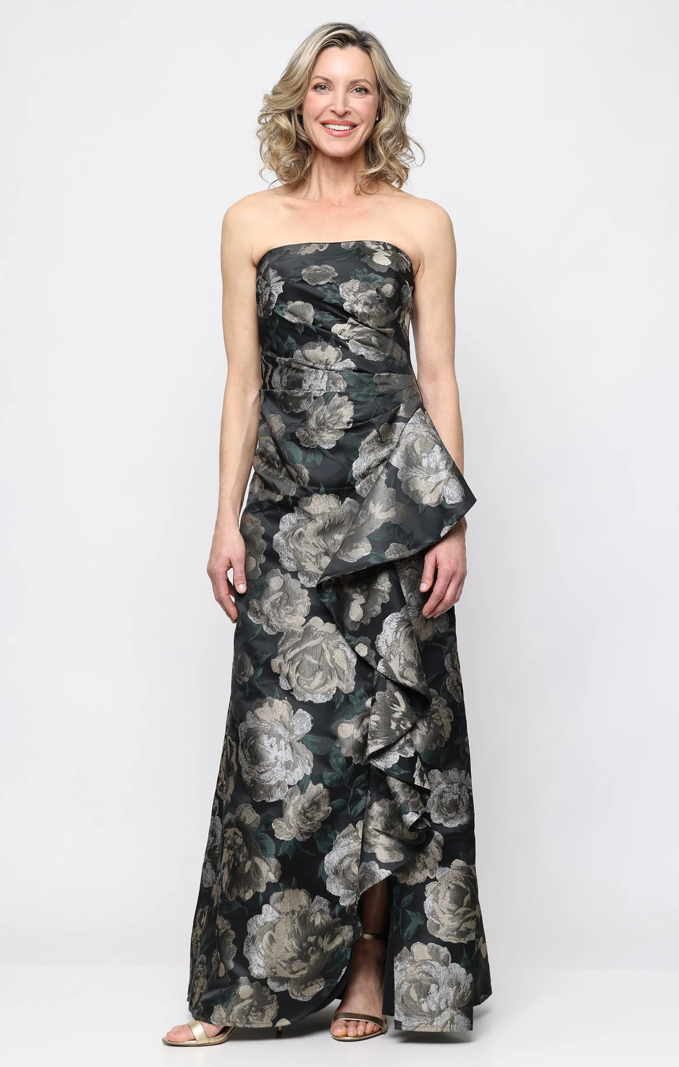 Veronica Strapless Dress with Shawl - Image 3
