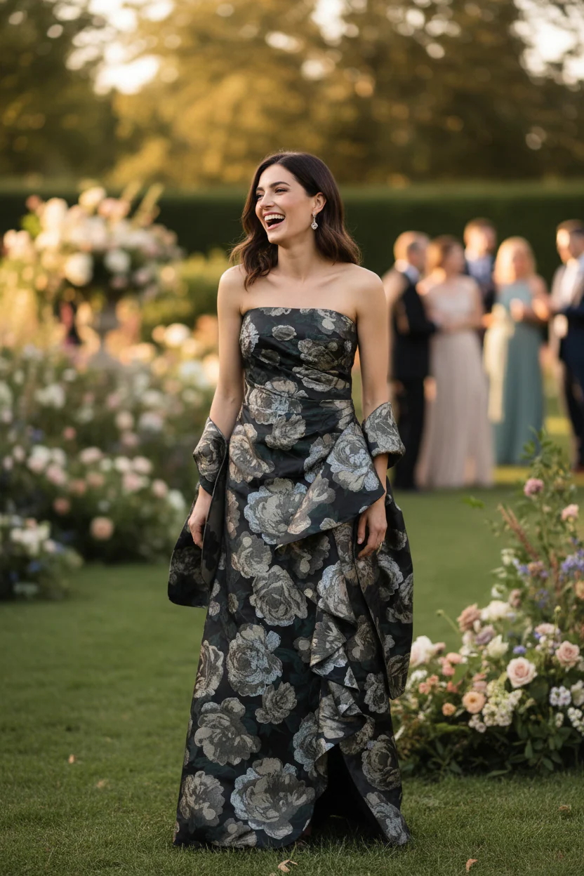 Veronica Strapless Dress with Shawl - Image 5