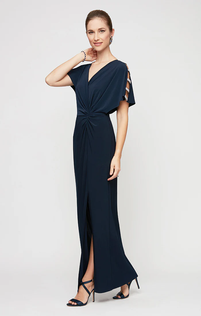Fiona Embellished Sleeve Jersey Dress