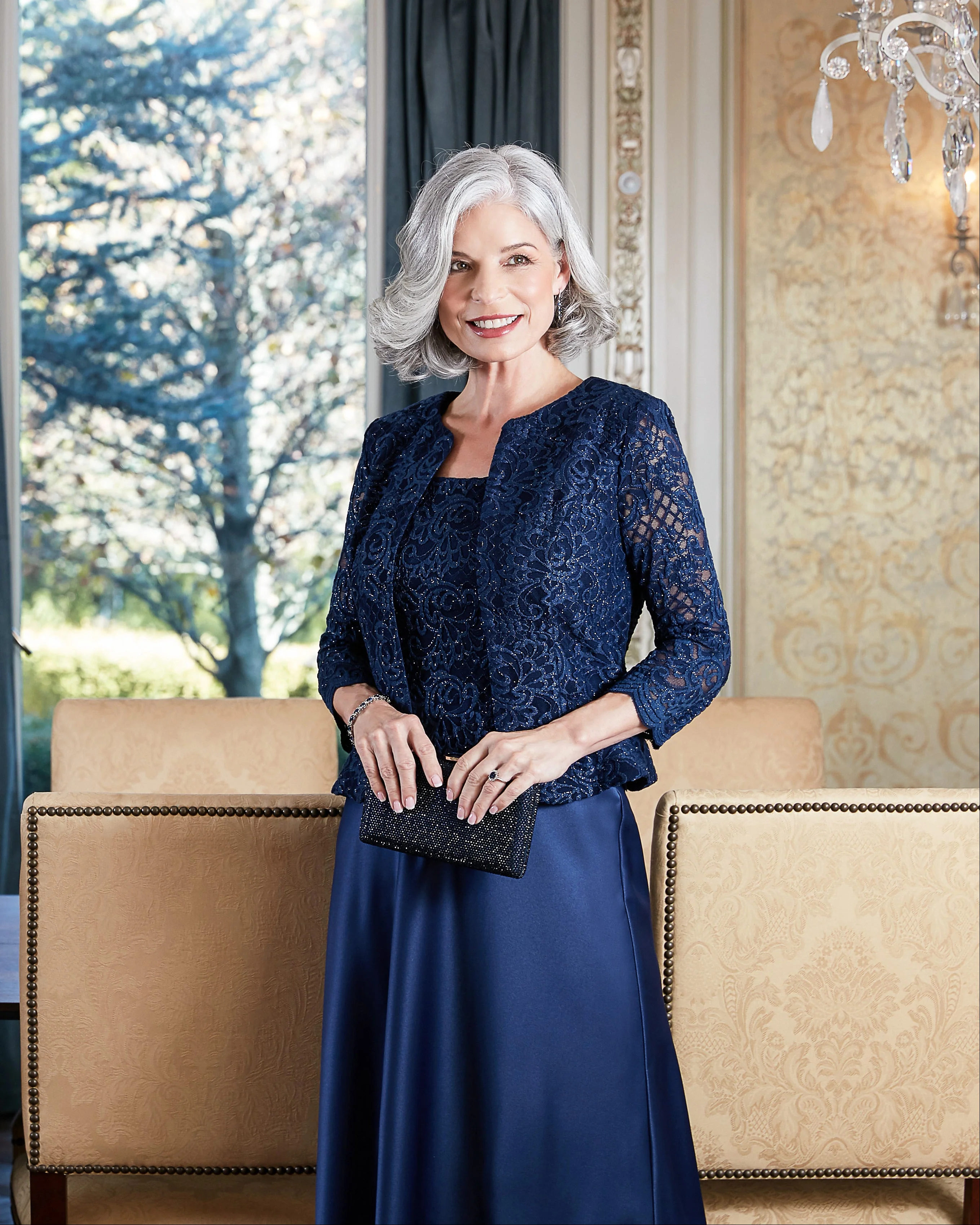 Petite Bethany Glitter Lace Jacket Dress - Image 34