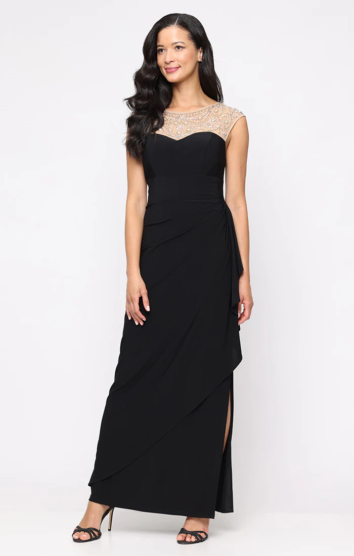 Regular - Nancy Matte Jersey Illusion Neckline Dress
