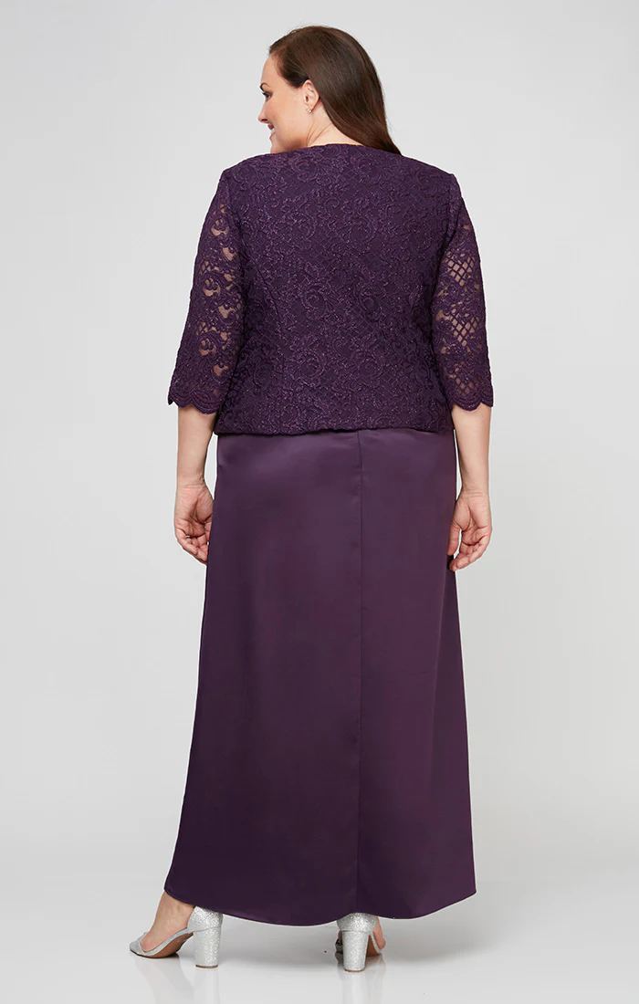 Plus Bethany Glitter Lace Jacket Dress - Image 11