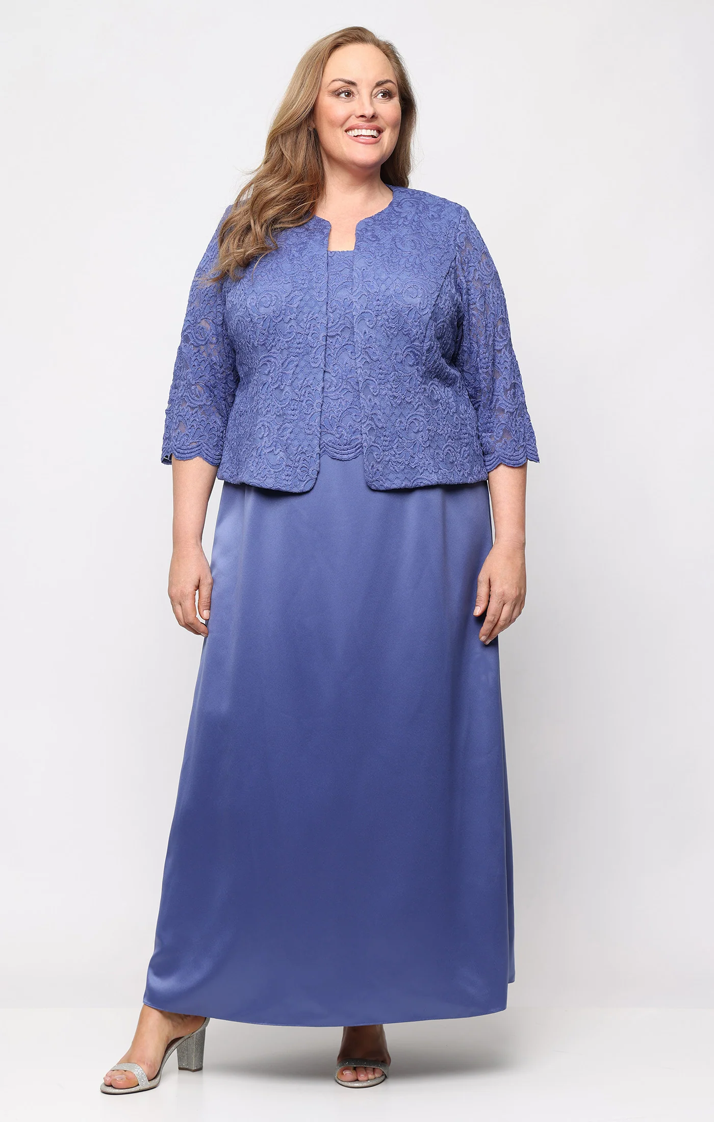 Plus Bethany Glitter Lace Jacket Dress - Image 17