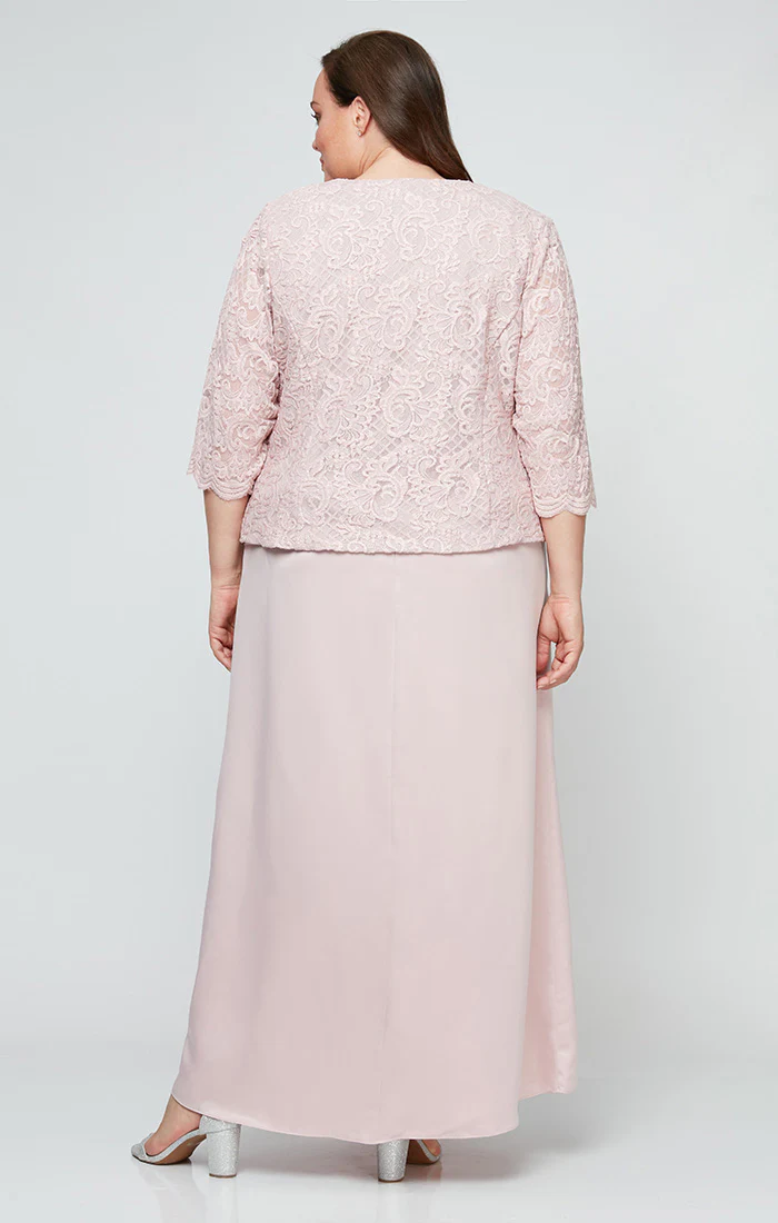 Plus Bethany Glitter Lace Jacket Dress - Image 3