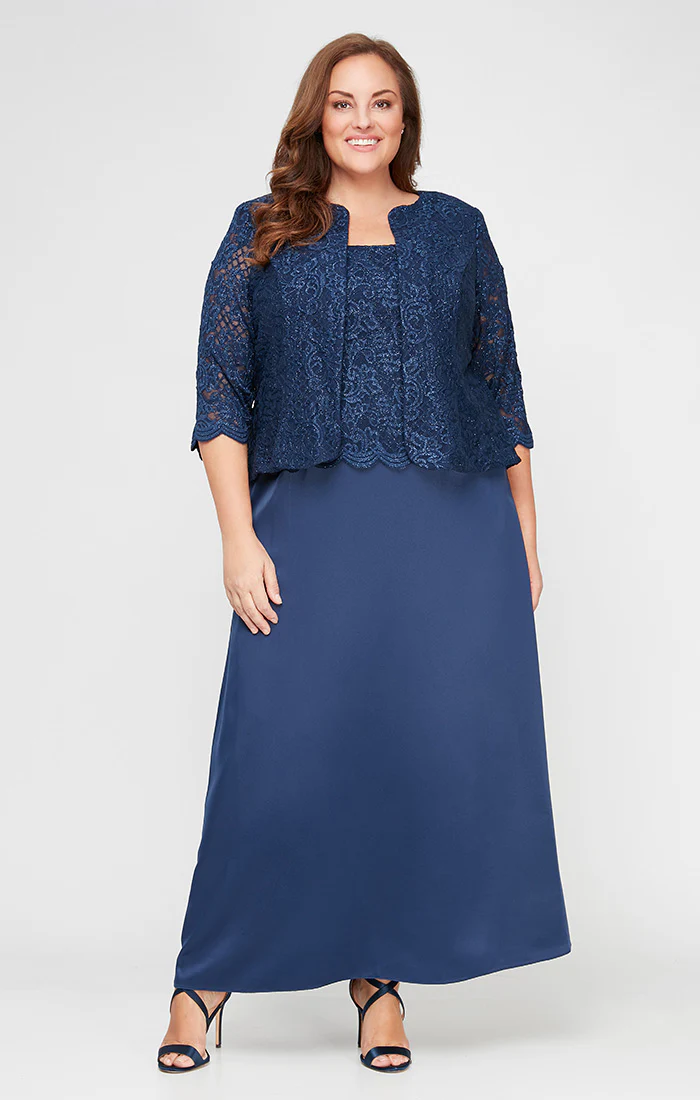 Plus Bethany Glitter Lace Jacket Dress - Image 5
