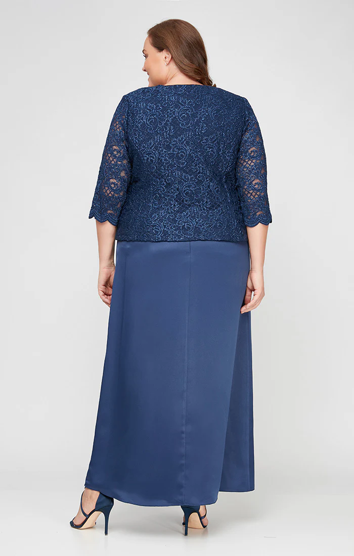 Plus Bethany Glitter Lace Jacket Dress - Image 7