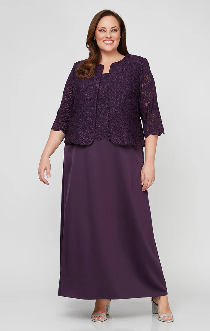 Plus Bethany Glitter Lace Jacket Dress - Image 9