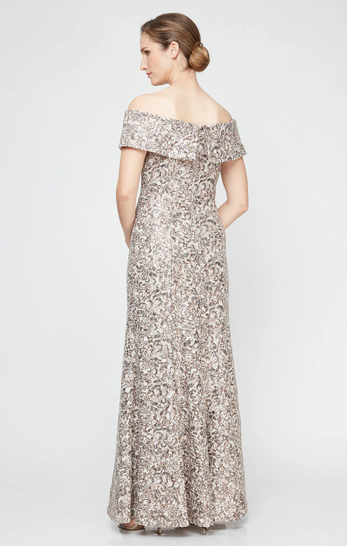 *Corded Lace Off-the-Shoulder Gown - Image 5