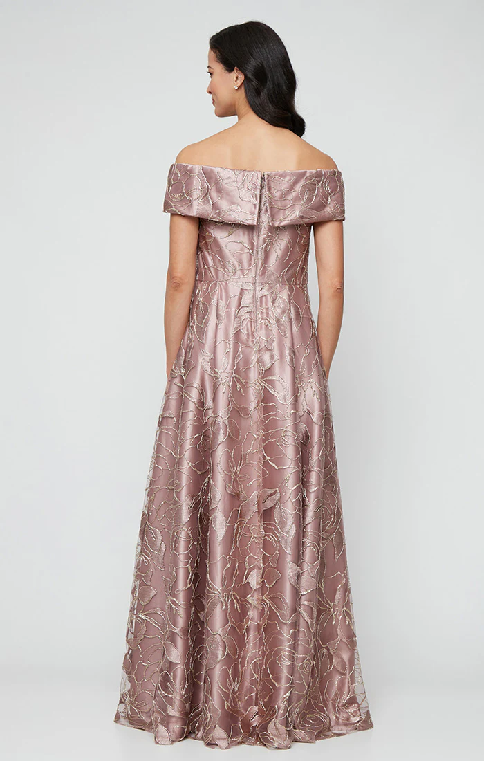 *Long Off the Shoulder Embroidered Ballgown - Image 3