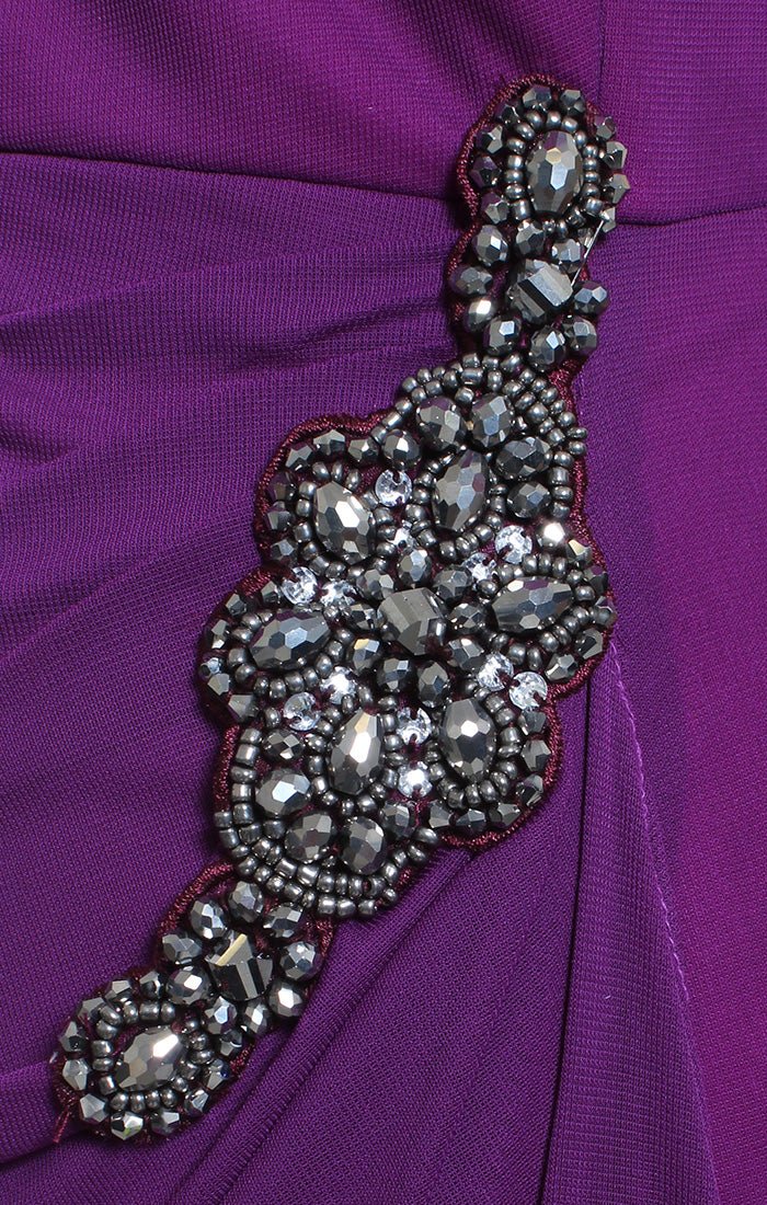 Regular - Long One Shoulder Dress with Beaded Hip Detail - Image 3