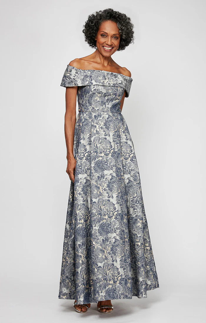 Petite Melanie Off-The-Shoulder Ballgown