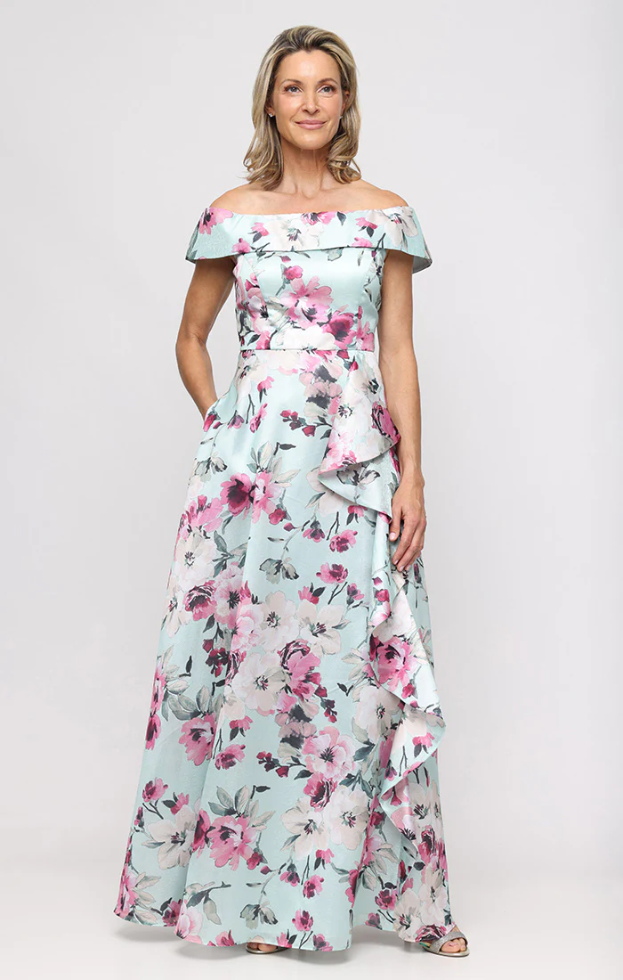 Regular - Long Dress with Foldover Cuff Neckline