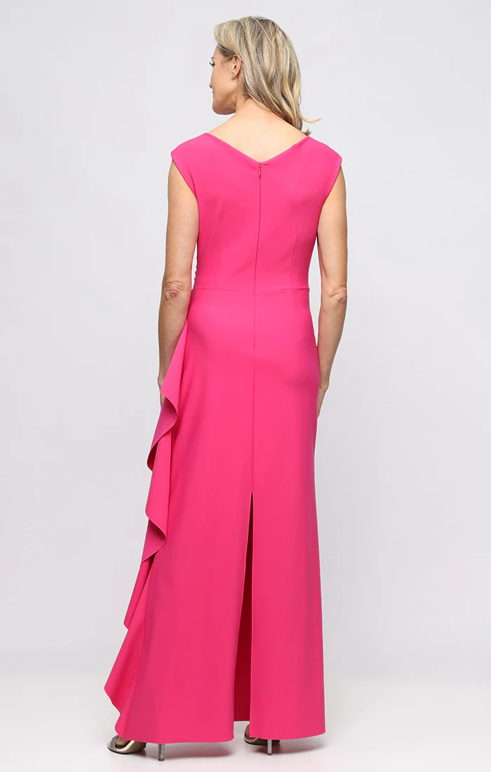 Long Contour Collection Dress with Surplice Neckline - Image 3
