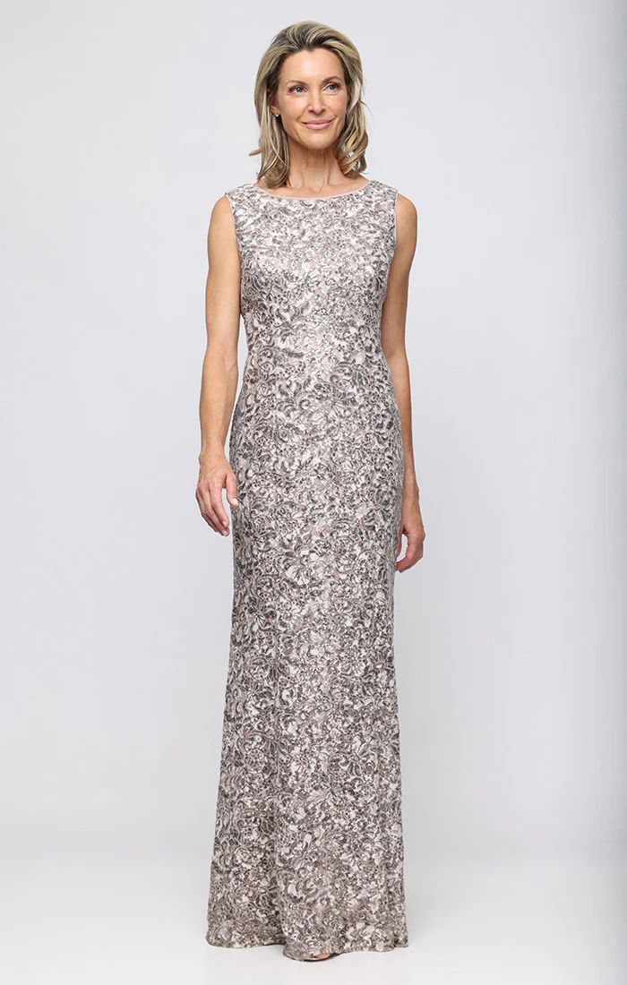 Regular - Sleeveless Corded Lace Fit and Flare Dress with Shawl - Image 3