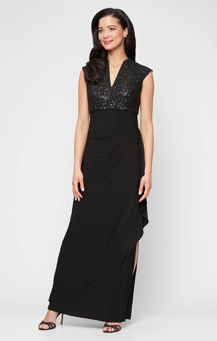 Sleeveless Empire Waist Dress with Corded Bodice