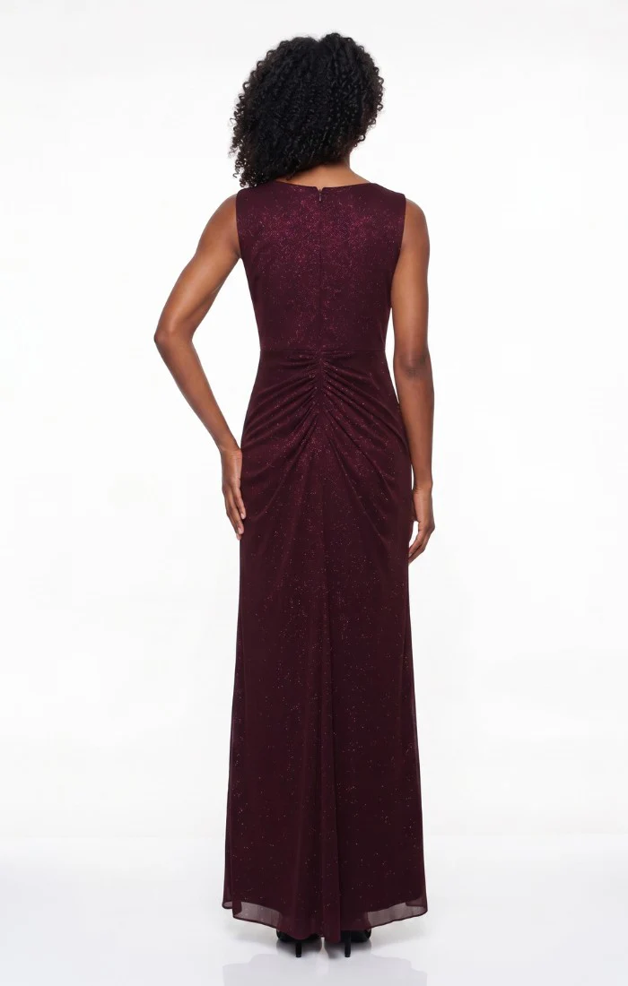 Long Sleeveless Glitter Mesh Dress - Image 5