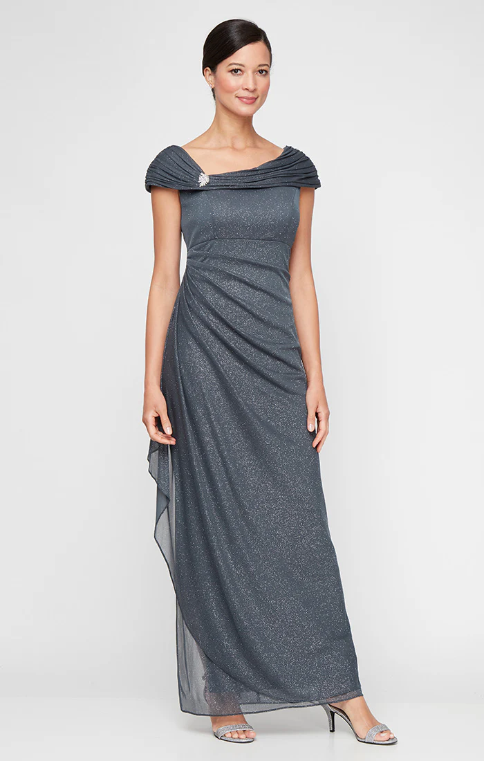 Jessica Glitter Mesh Dress with L-Neckline - Image 7
