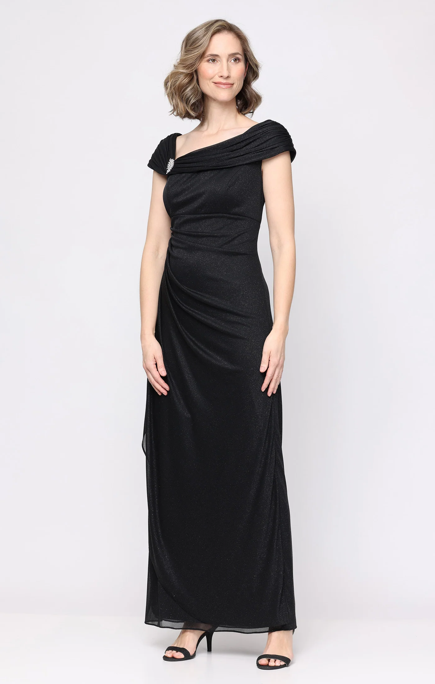Jessica Glitter Mesh Dress with L-Neckline - Image 9