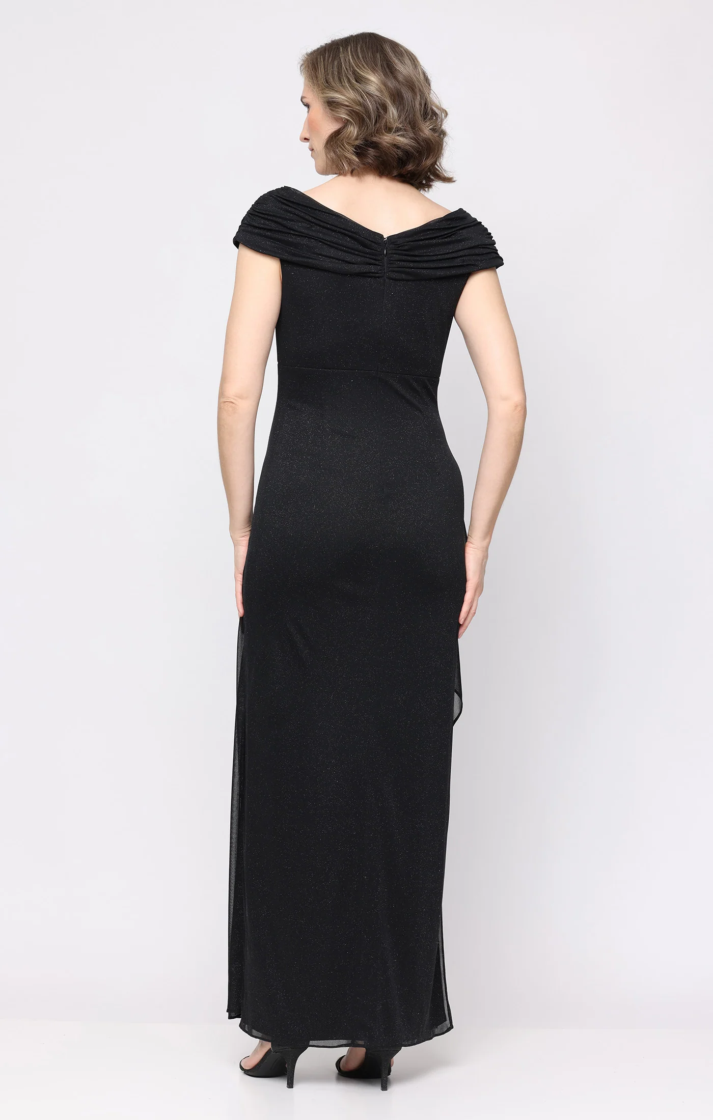 Petite Jessica Glitter Mesh Dress with L-Neckline - Image 3