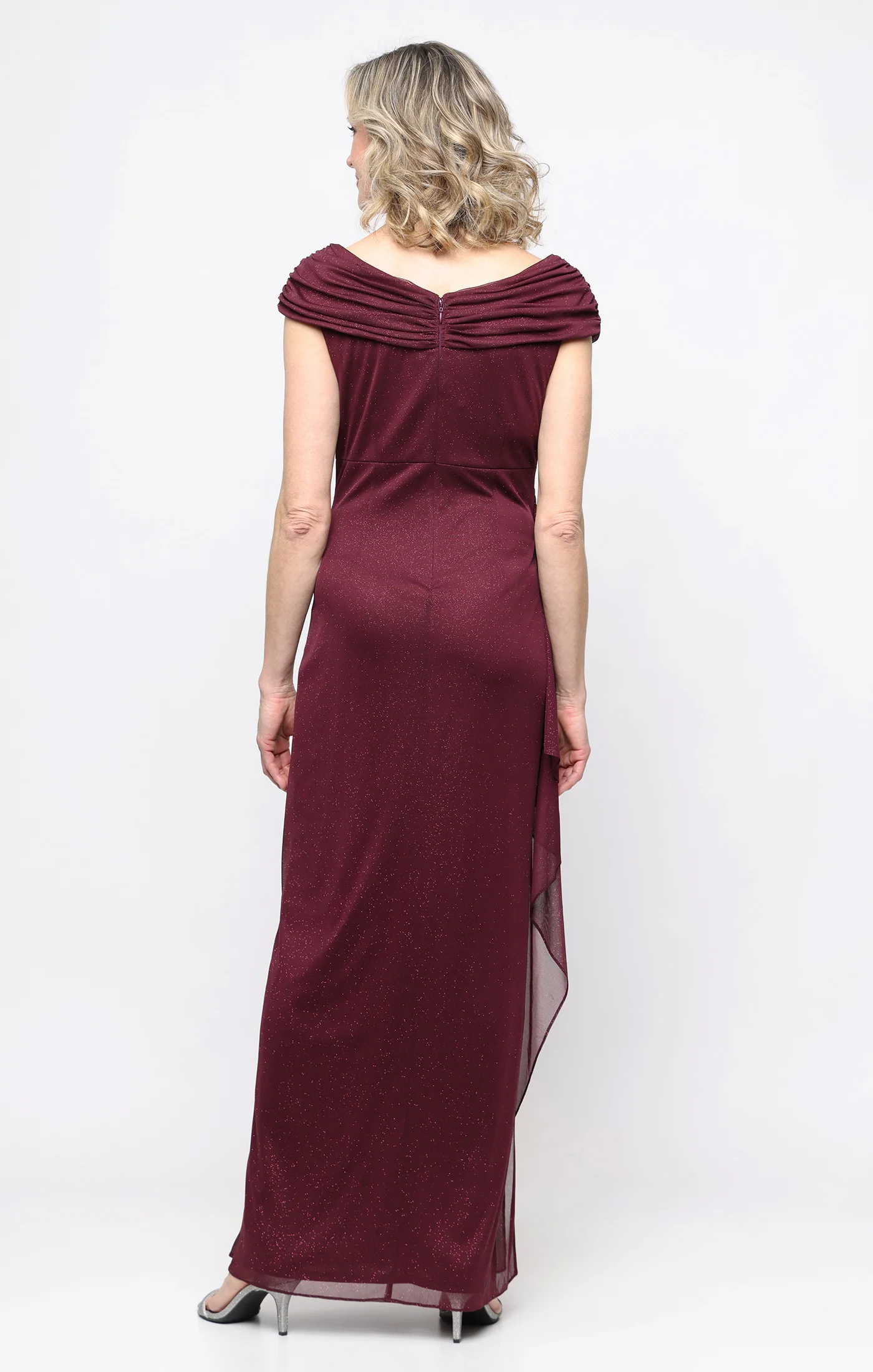 Petite Jessica Glitter Mesh Dress with L-Neckline - Image 6