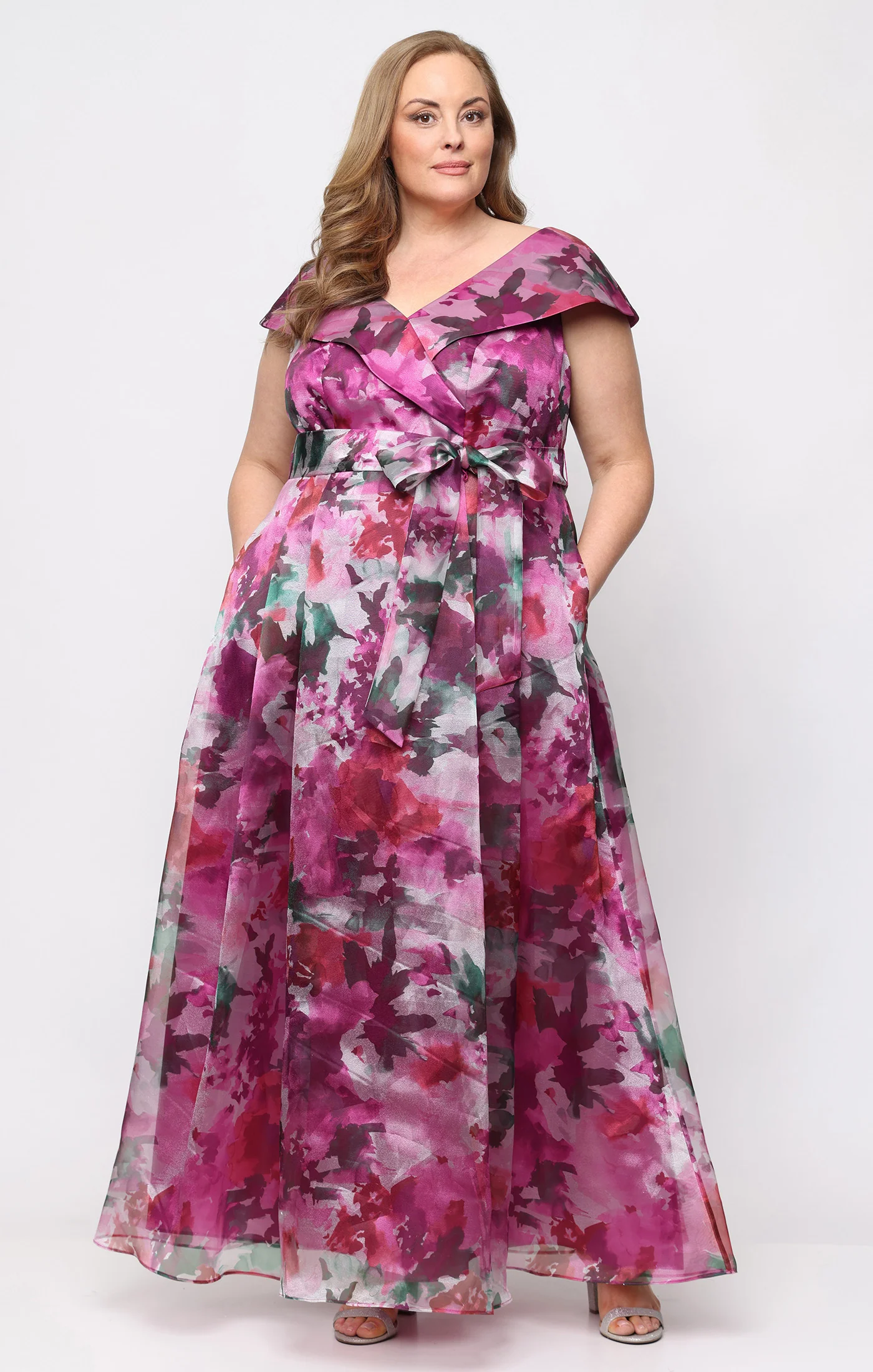 Plus Stacey Floral Organza Ballgown - Image 4