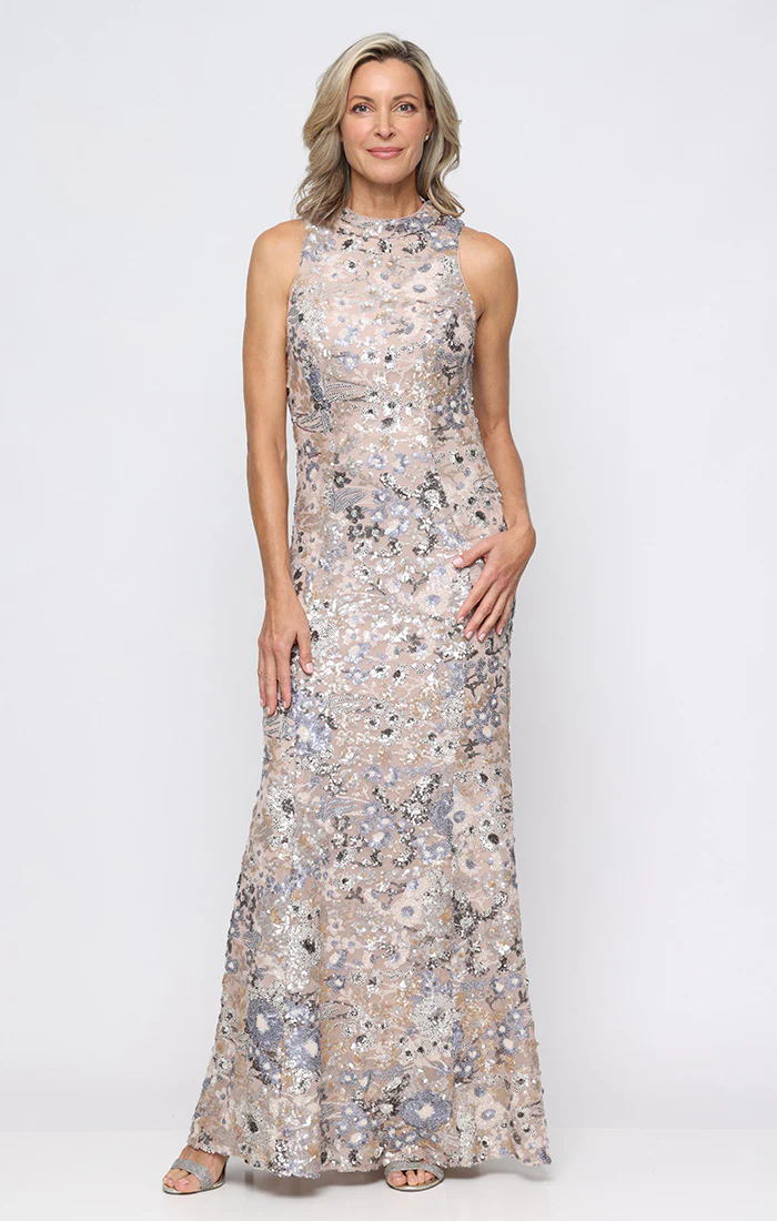 Petite - Phoebe Floral Sequin Gown