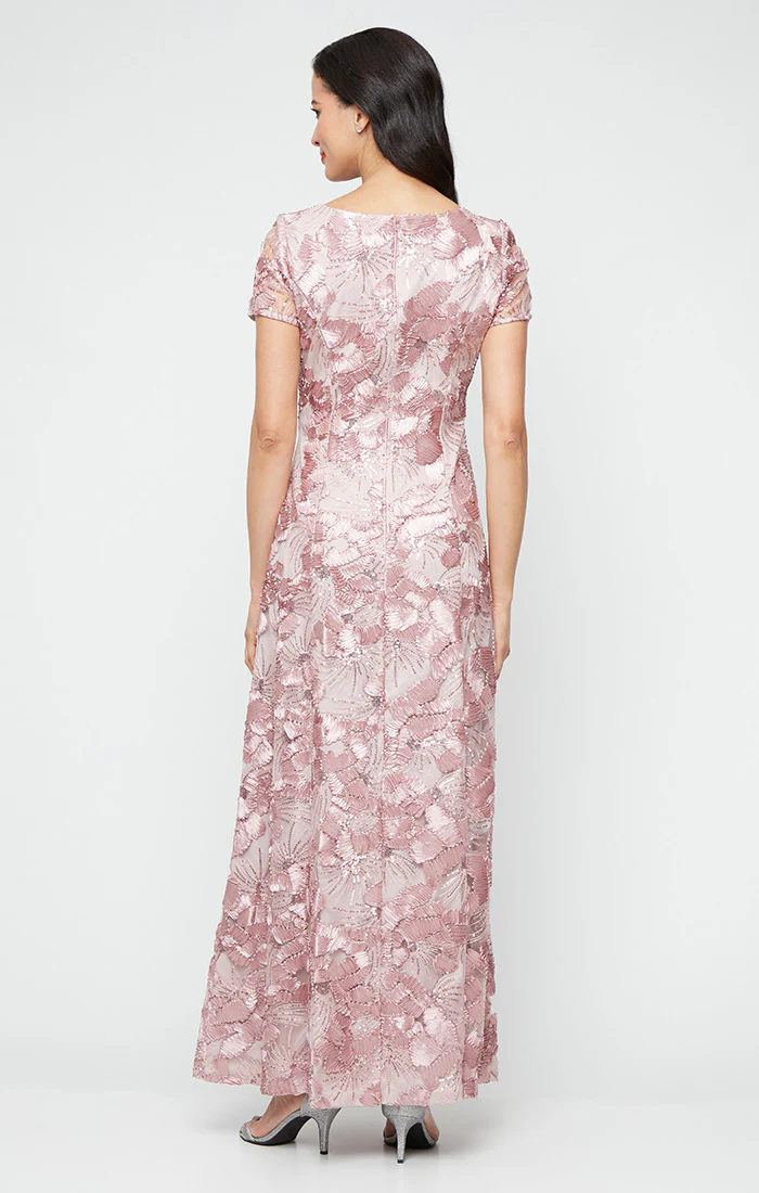 Soutache A-Line Dress with Short Sleeves - Image 11