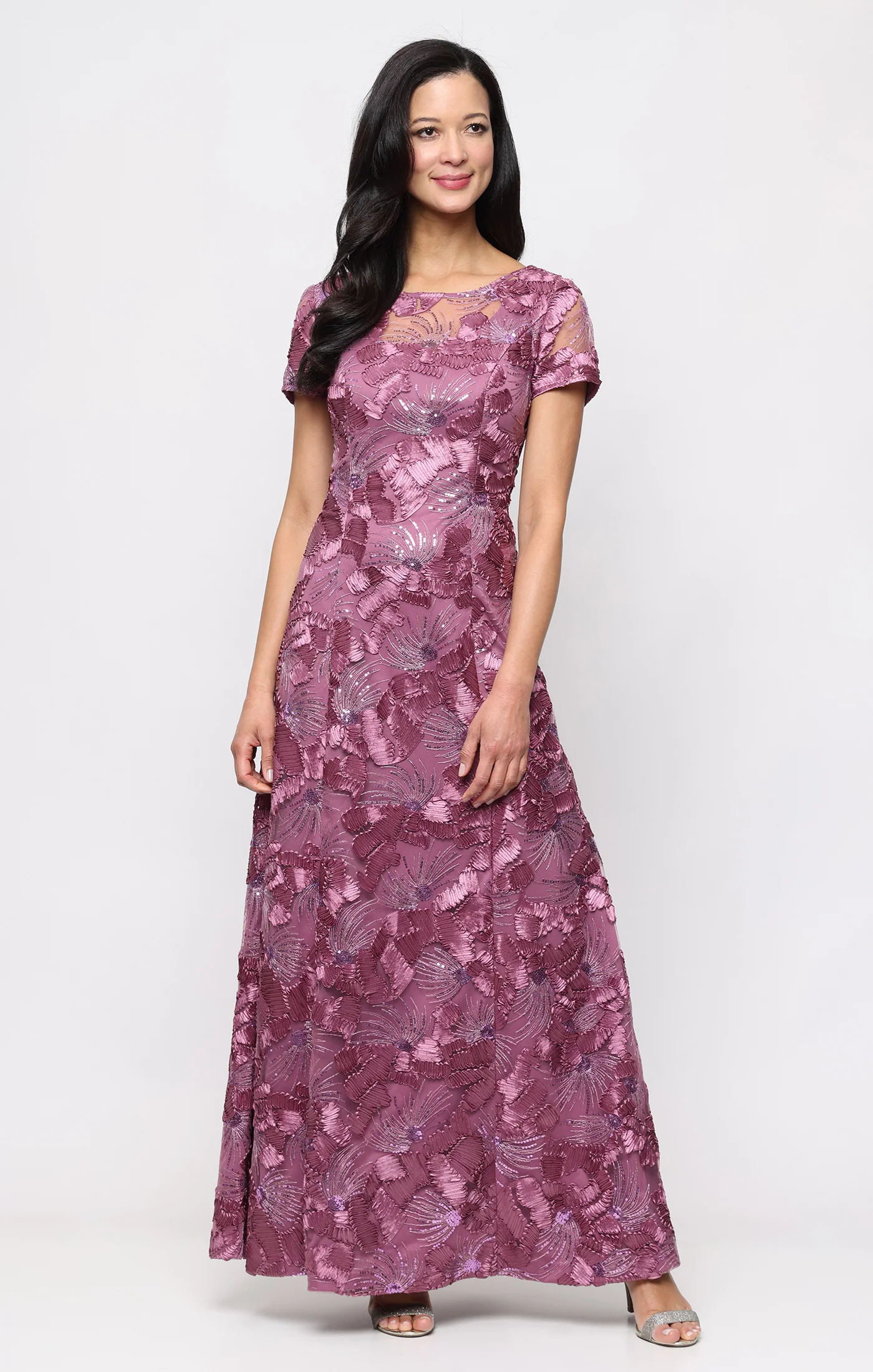 Soutache A-Line Dress with Short Sleeves - Image 12