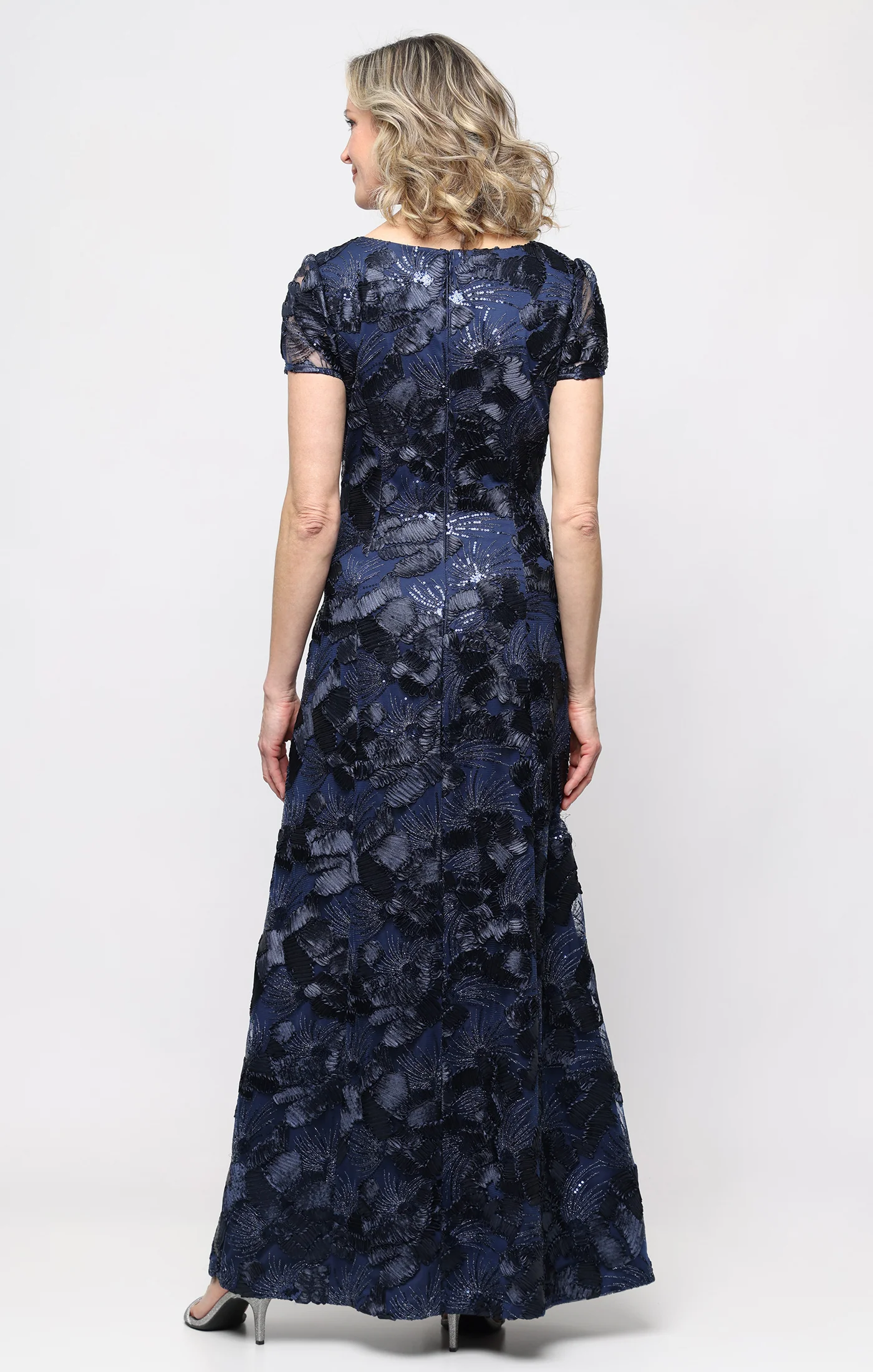 Soutache A-Line Dress with Short Sleeves - Image 17