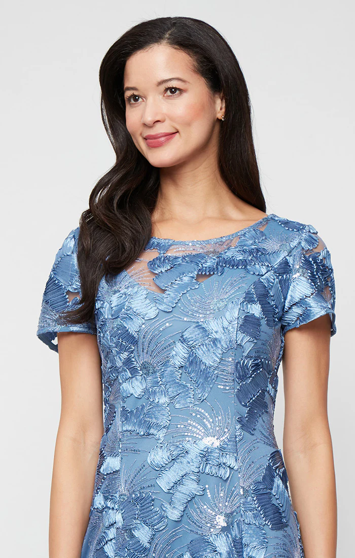 Soutache A-Line Dress with Short Sleeves - Image 2