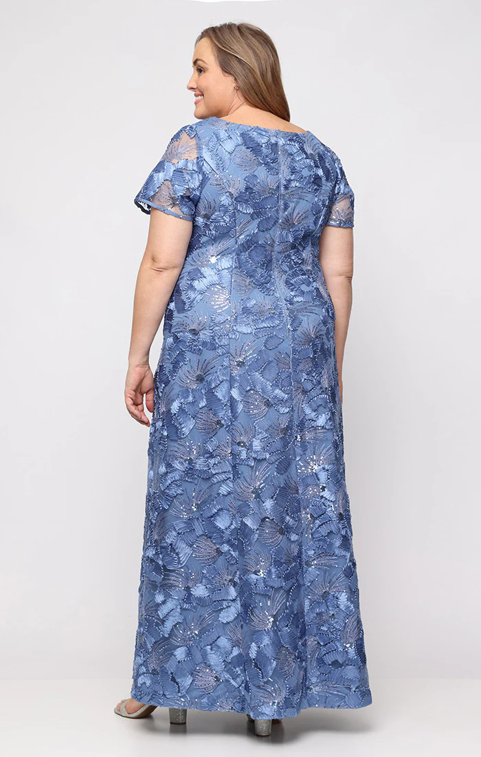 Plus Soutache A-Line Dress with Short Sleeves - Image 3