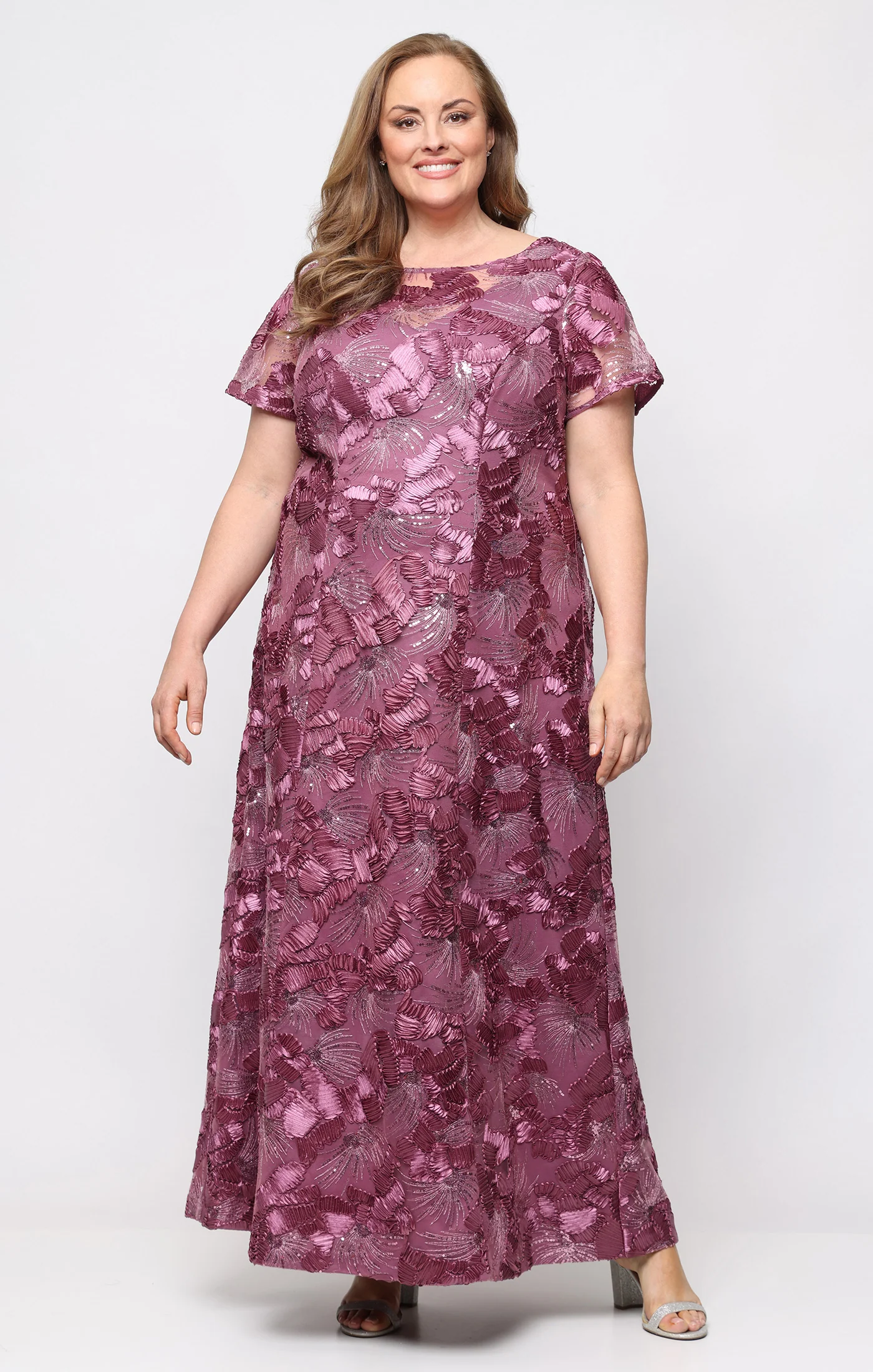Plus Soutache A-Line Dress with Short Sleeves - Image 4