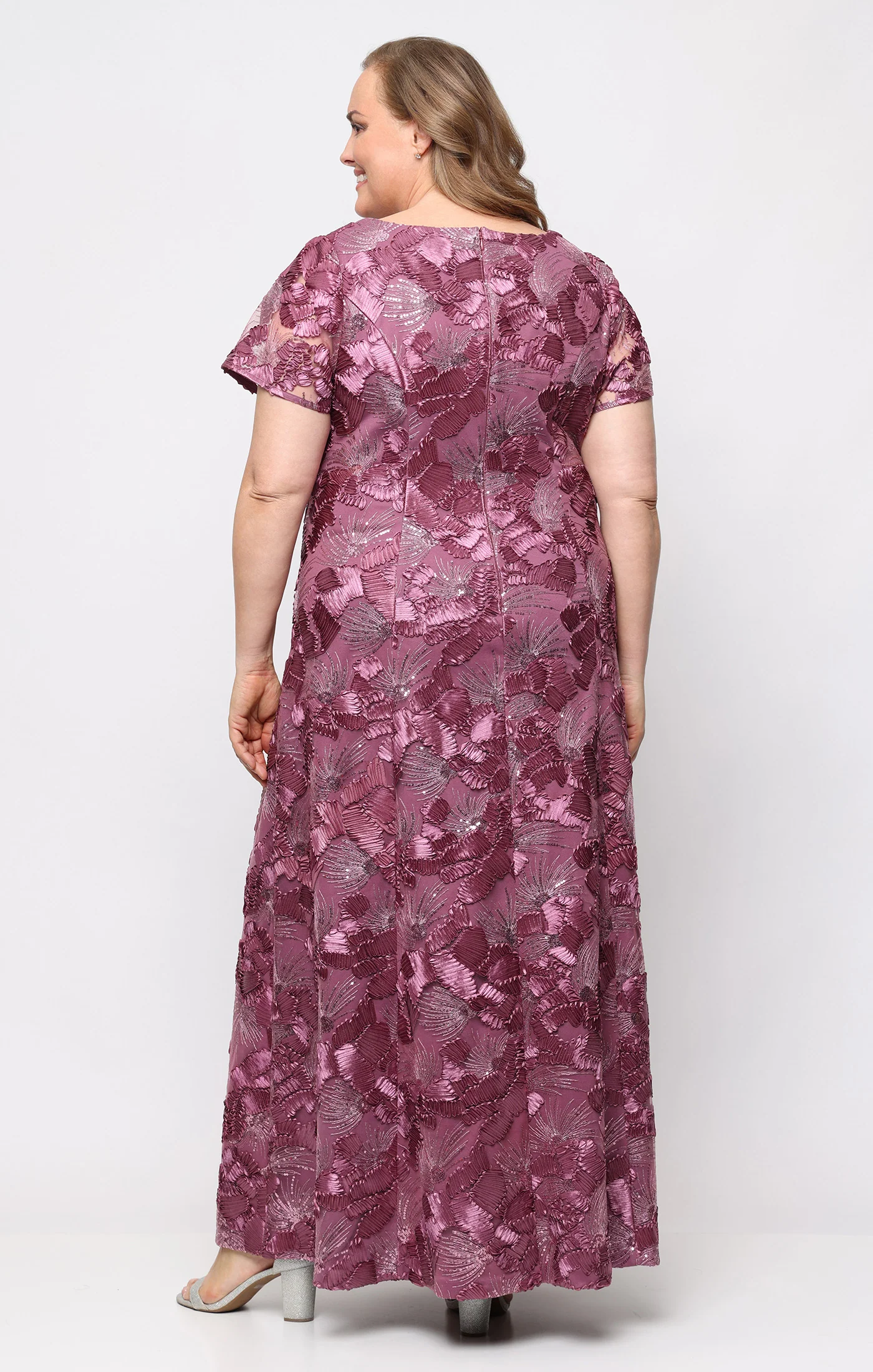 Plus Soutache A-Line Dress with Short Sleeves - Image 6