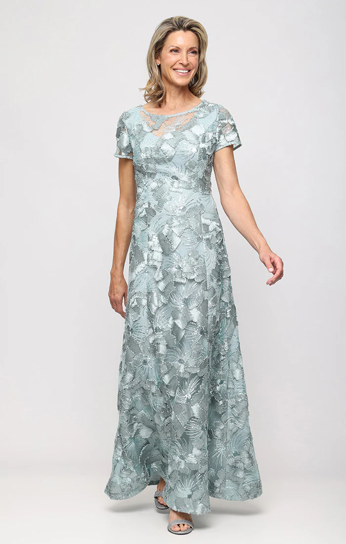 Soutache A-Line Dress with Short Sleeves - Image 4