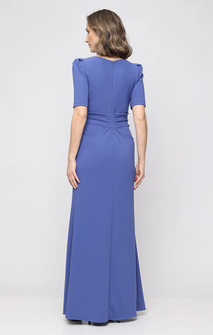 Embellished Neckline Stretch Crepe Gown - Image 3