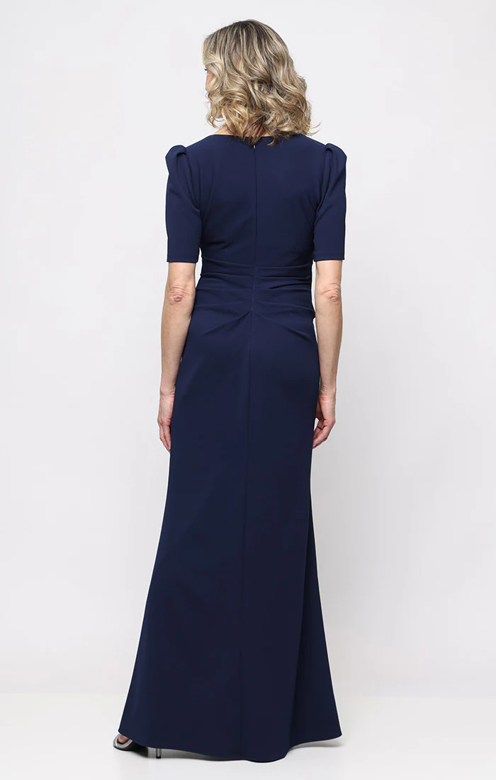 Embellished Neckline Stretch Crepe Gown - Image 6