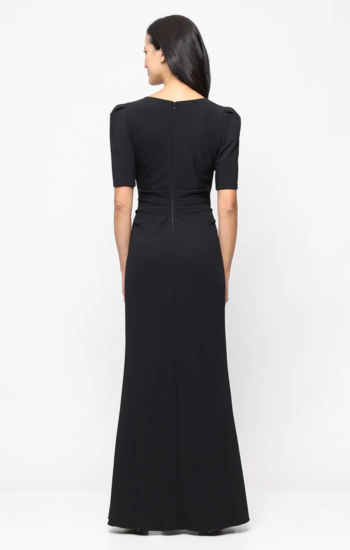 Embellished Neckline Stretch Crepe Gown - Image 9