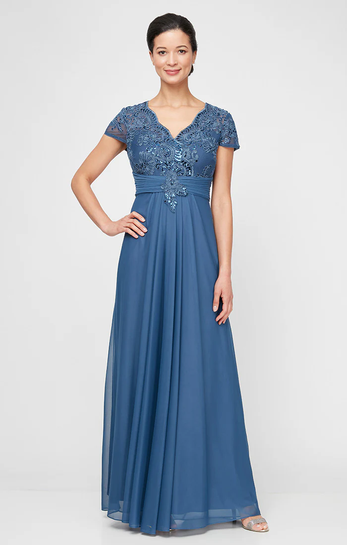 Paula Surplice Neckline A-Line Dress