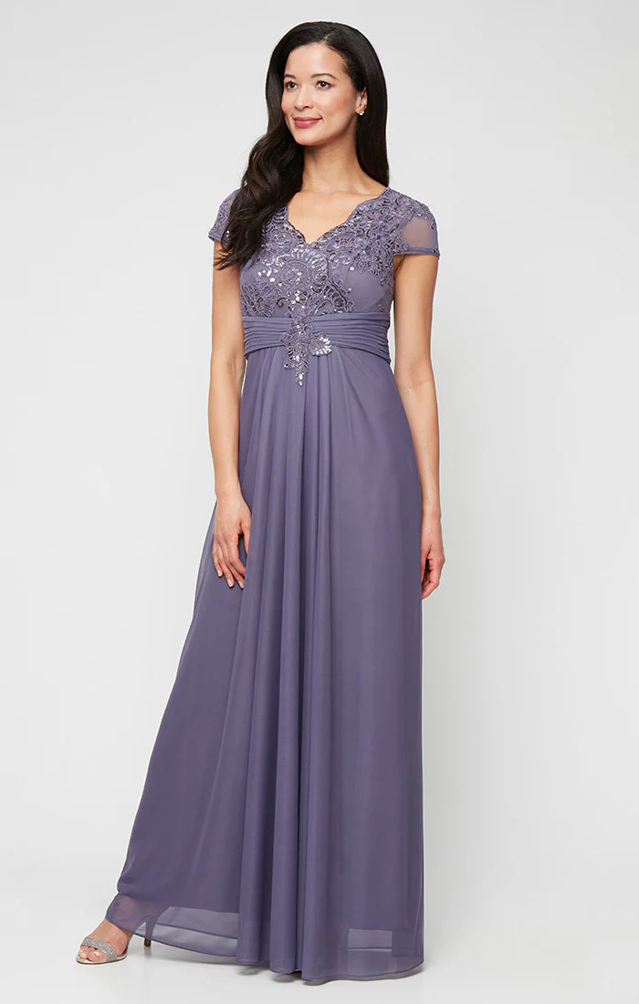 Petite Paula Surplice Neckline A-Line Dress - Image 3
