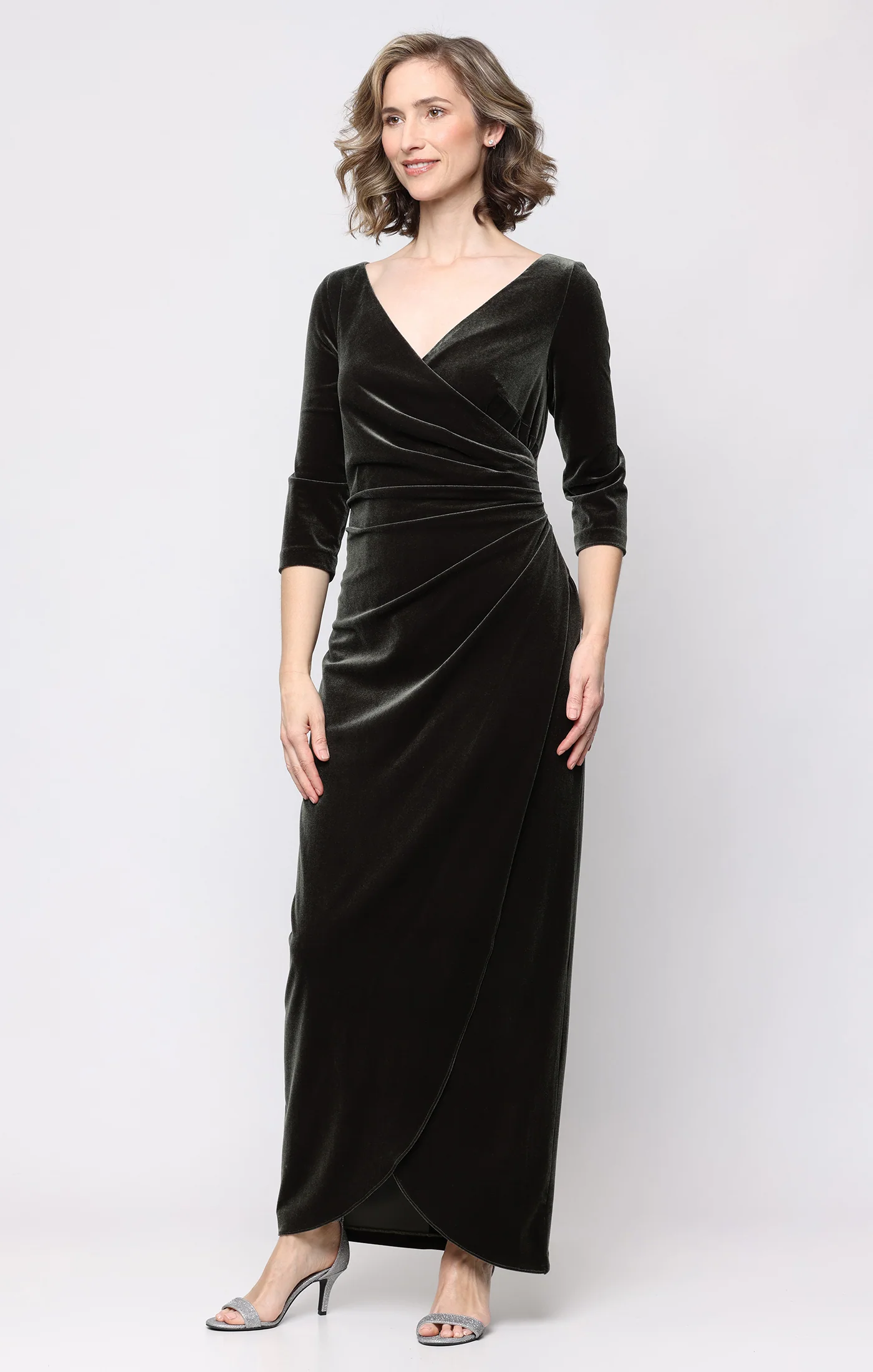 Laurie Surplice Neckline Velvet Dress - Image 10