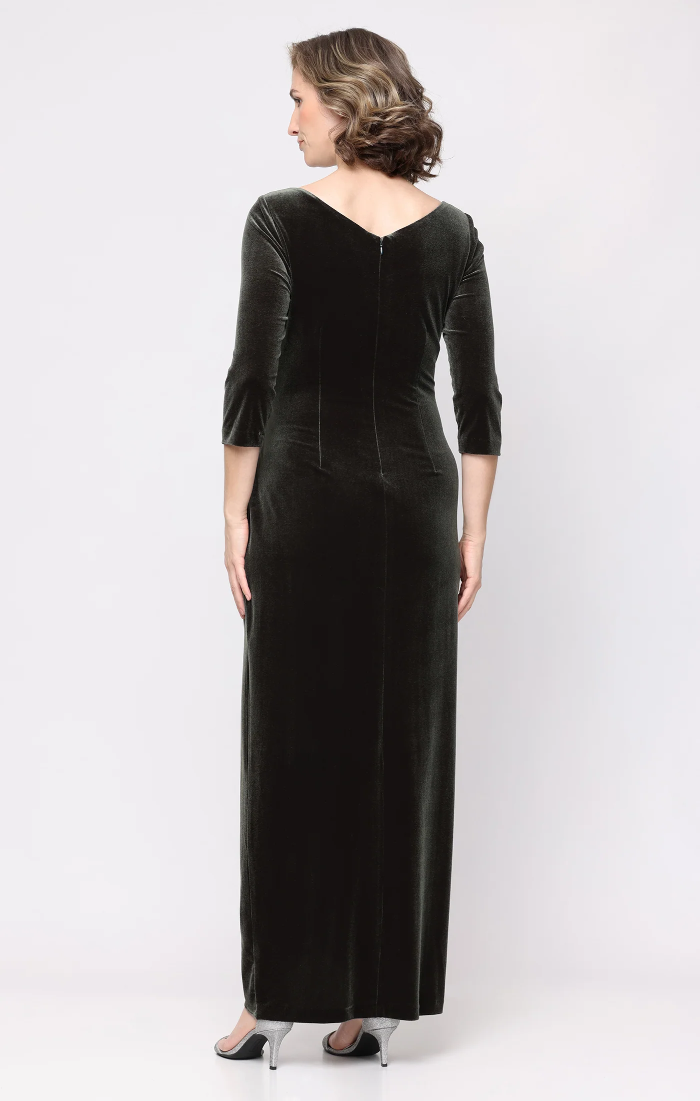 Laurie Surplice Neckline Velvet Dress - Image 12