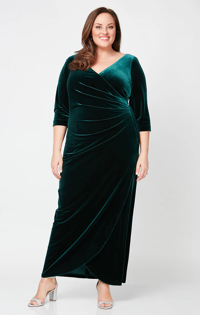 Plus Laurie Surplice Neckline Velvet Dress - Image 3