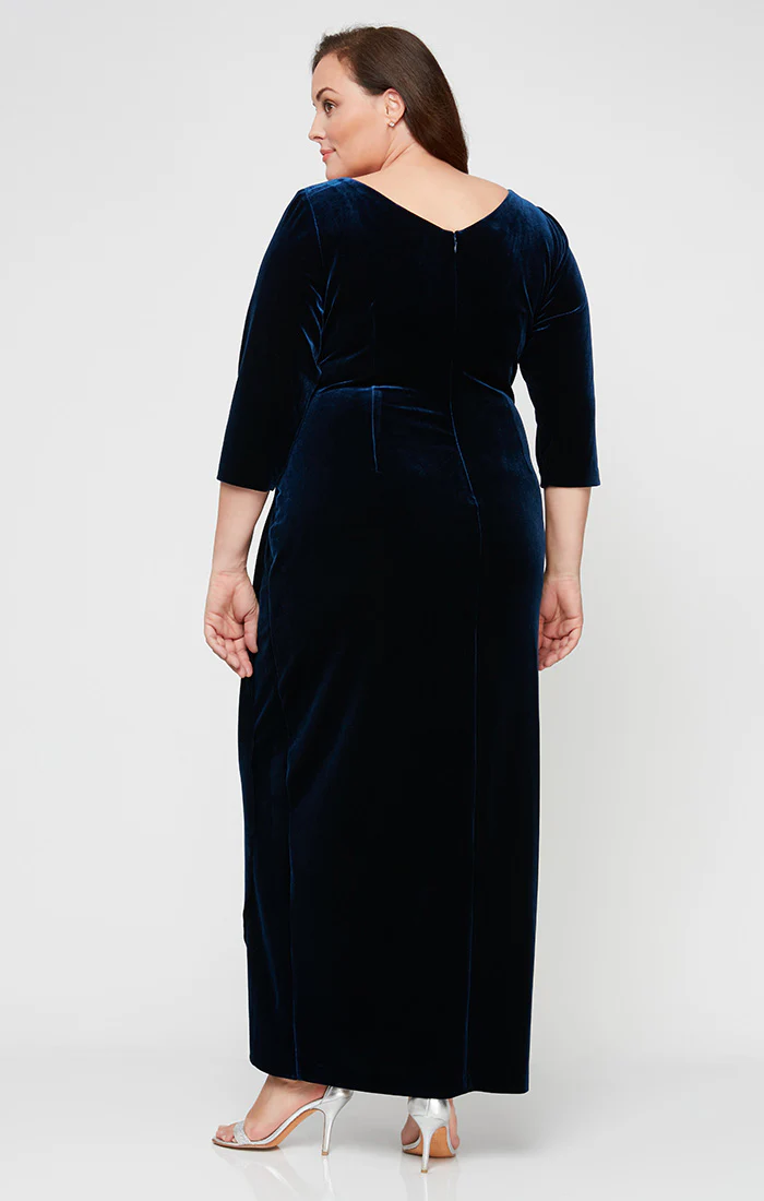 Plus Laurie Surplice Neckline Velvet Dress - Image 6