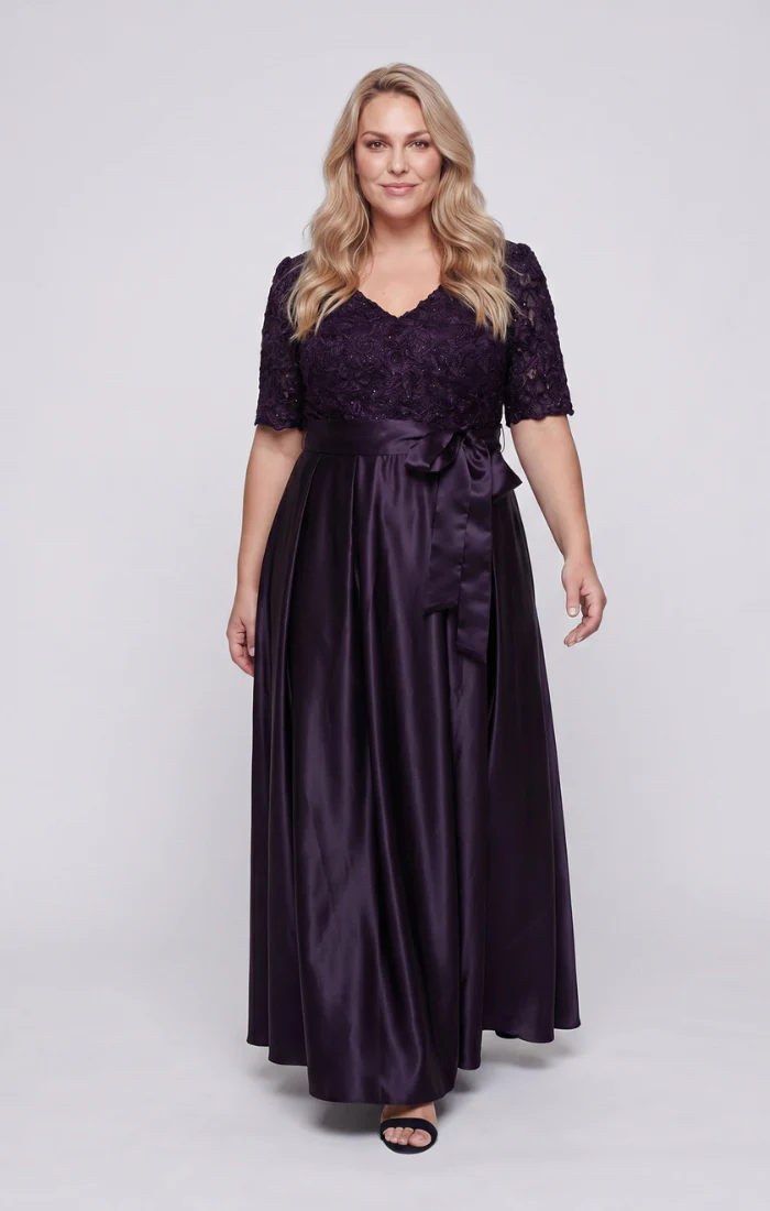 Plus Catherine Empire Waist Soutache Dress