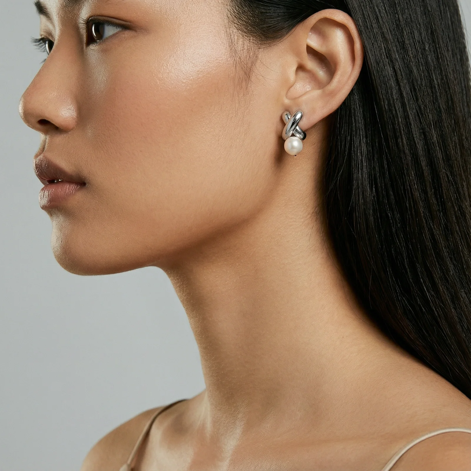 Infinity Pearl Studs - Image 2