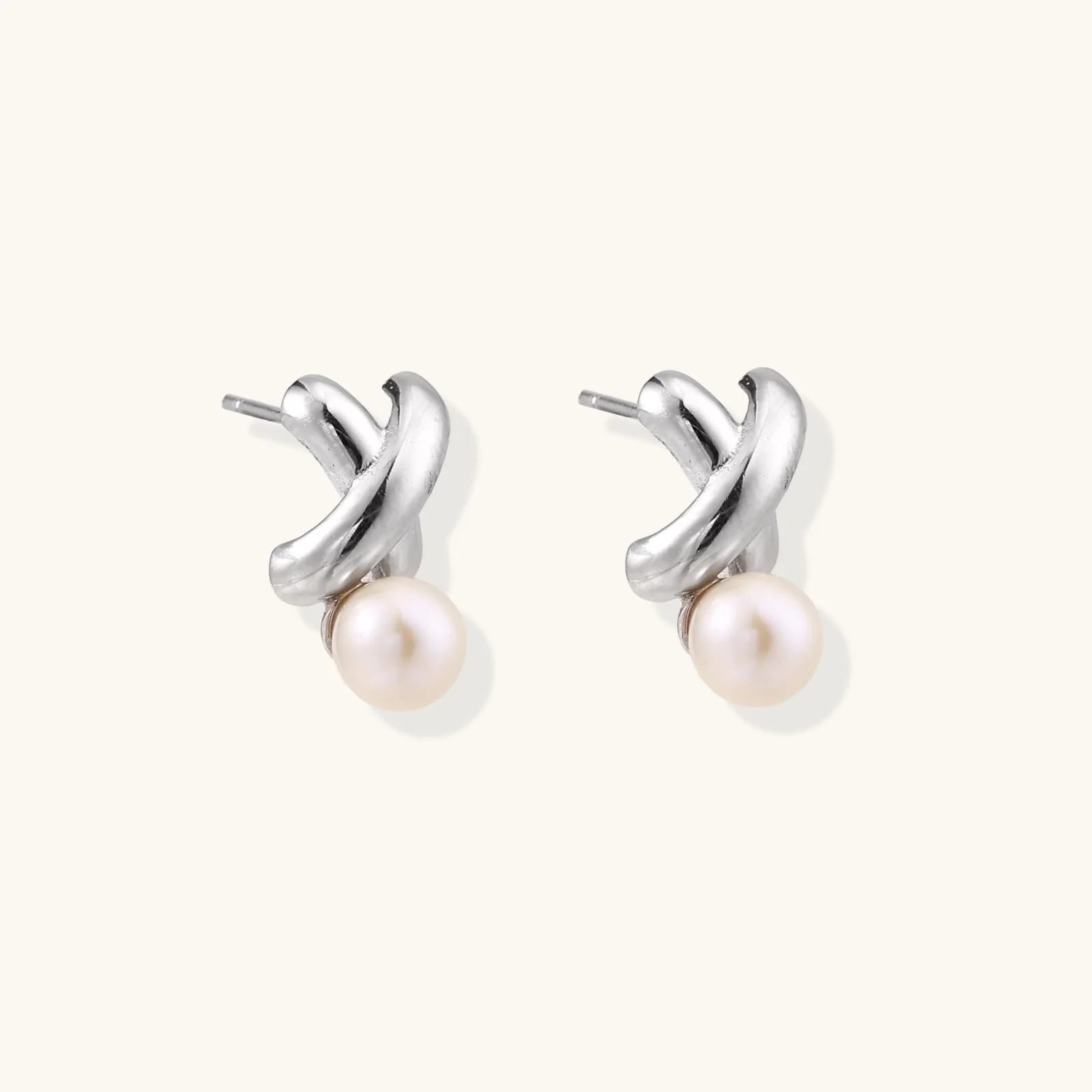 Infinity Pearl Studs - Image 5