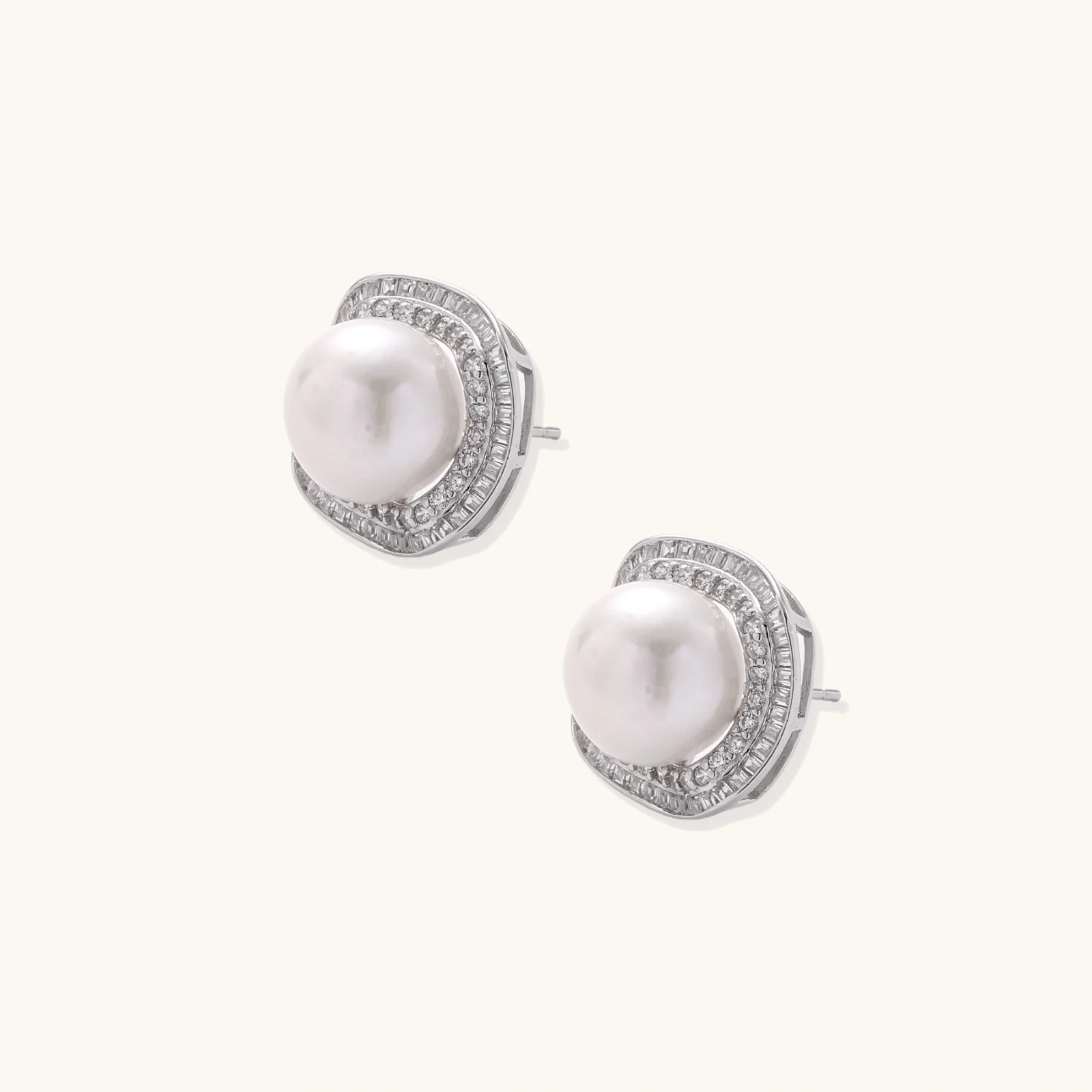 Halo Pearl Studs - Image 2