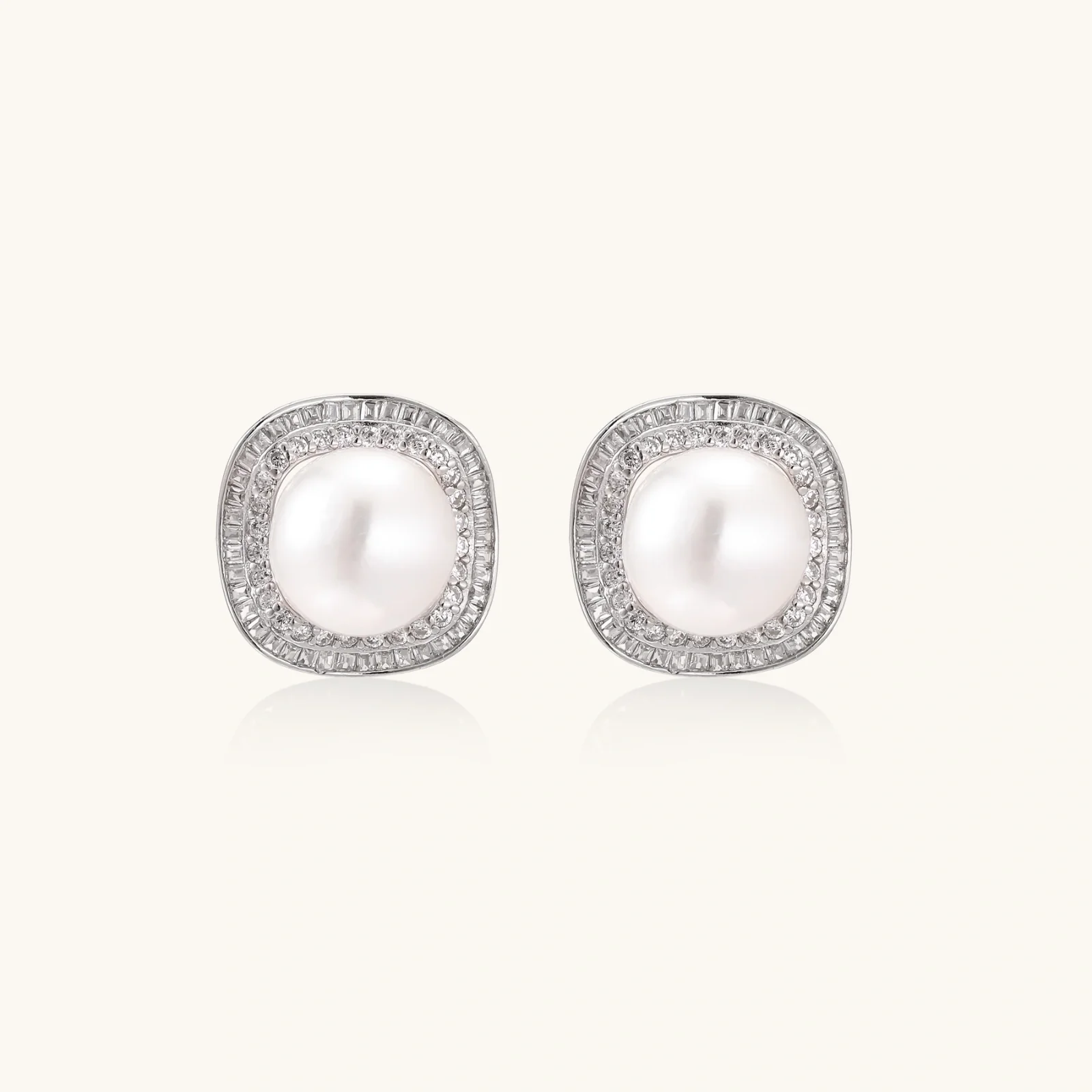 Halo Pearl Studs - Image 3