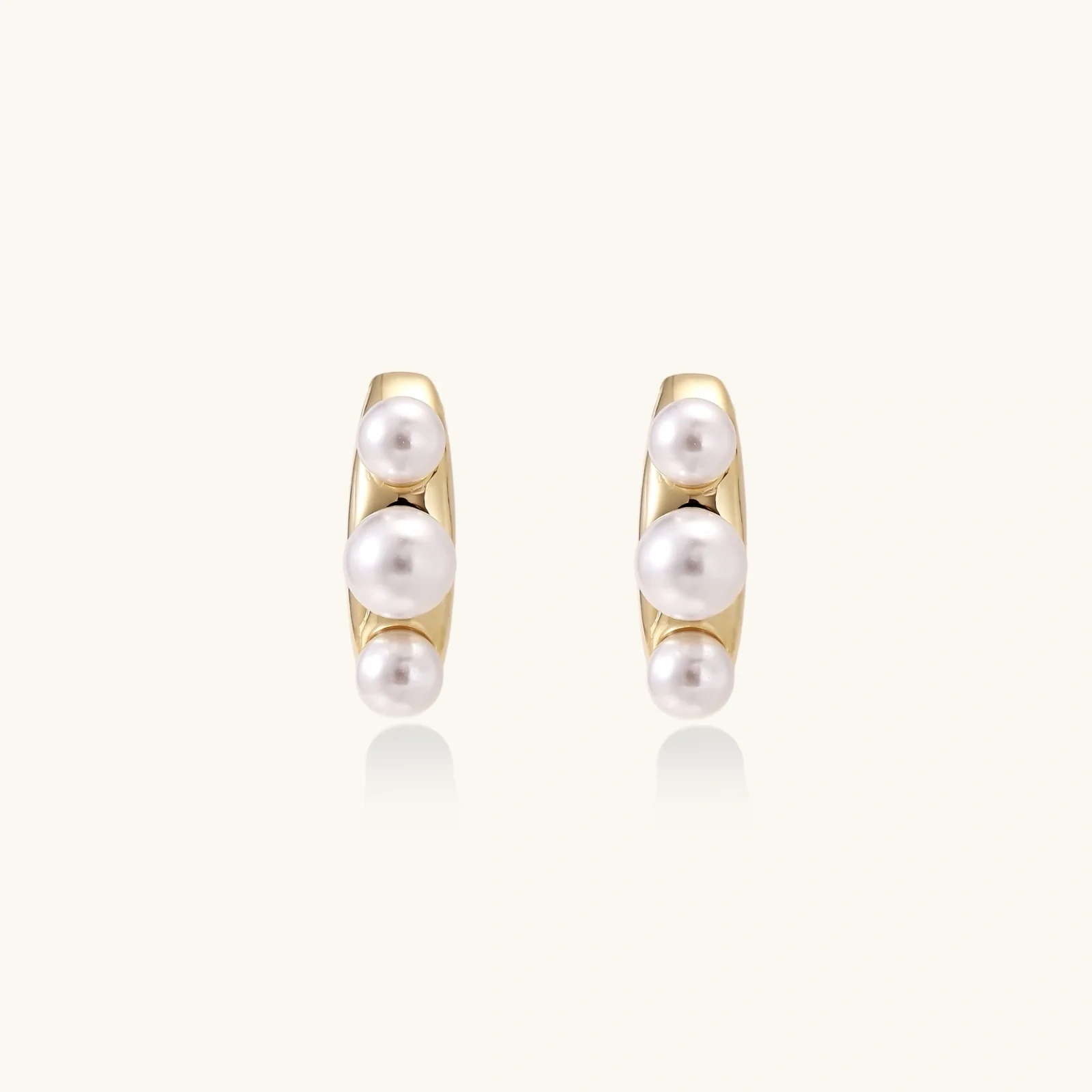 Pearl Trio Curve Studs - Image 4